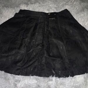 Black on black floral motif skirt